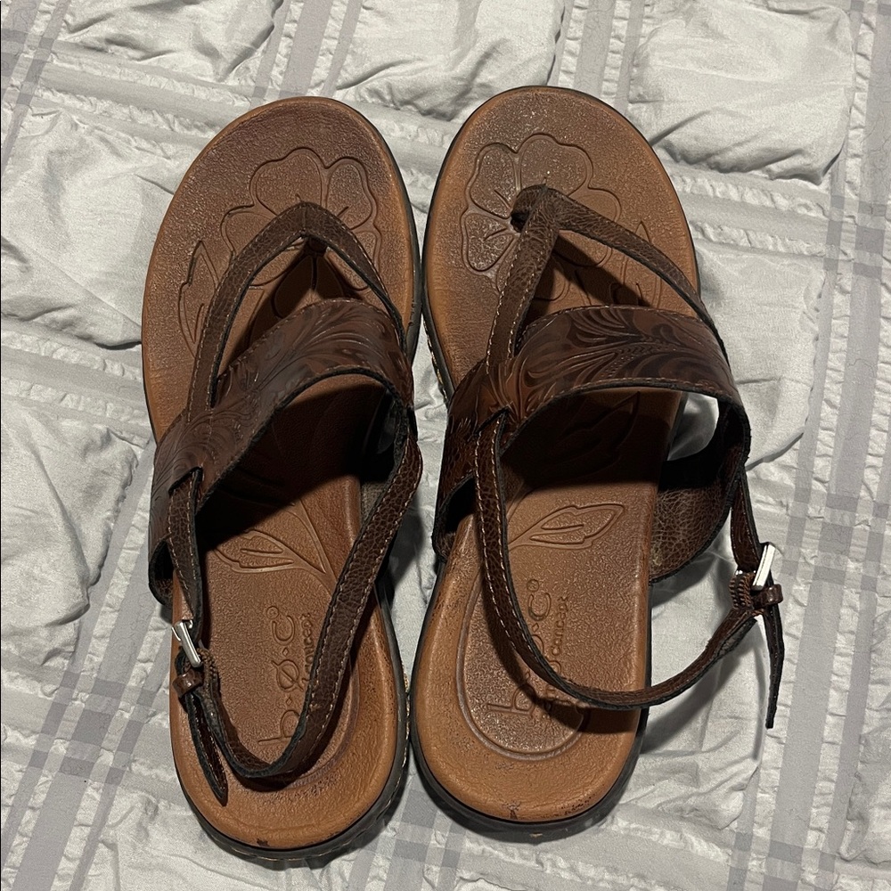 Brown Born Floral Embossed Sandals - Picture 2 of 4